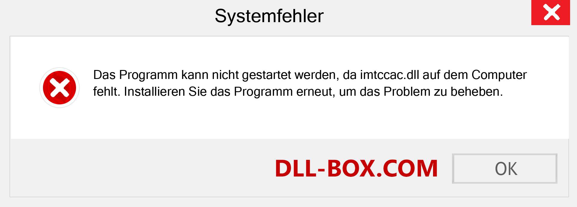 imtccac.dll-Datei fehlt?. Download für Windows 7, 8, 10 - Fix imtccac dll Missing Error unter Windows, Fotos, Bildern